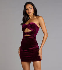 Midnight Spark Glitter Velvet Cutout Mini Dress