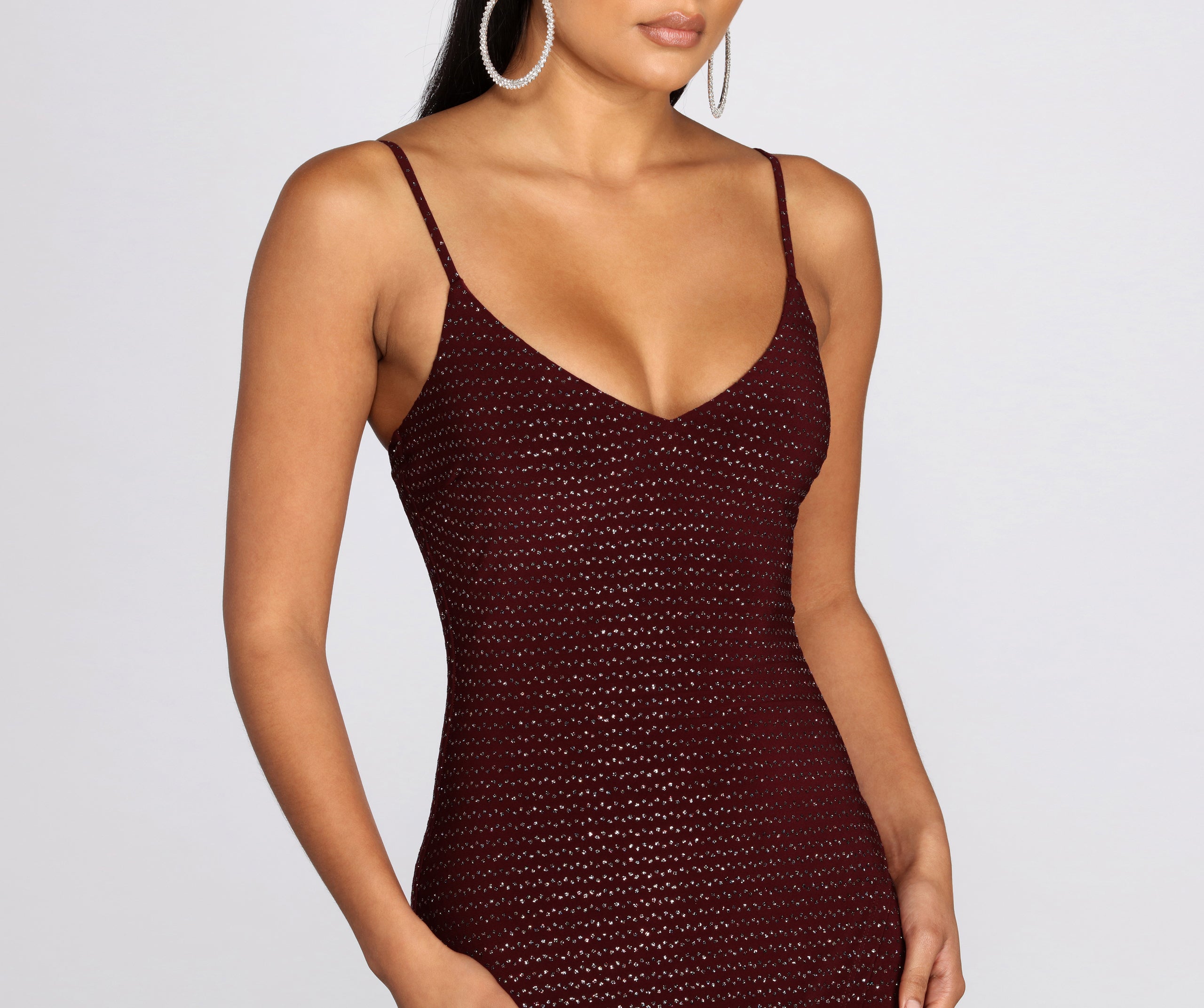 Glitter Wrap Knit Mini Dress