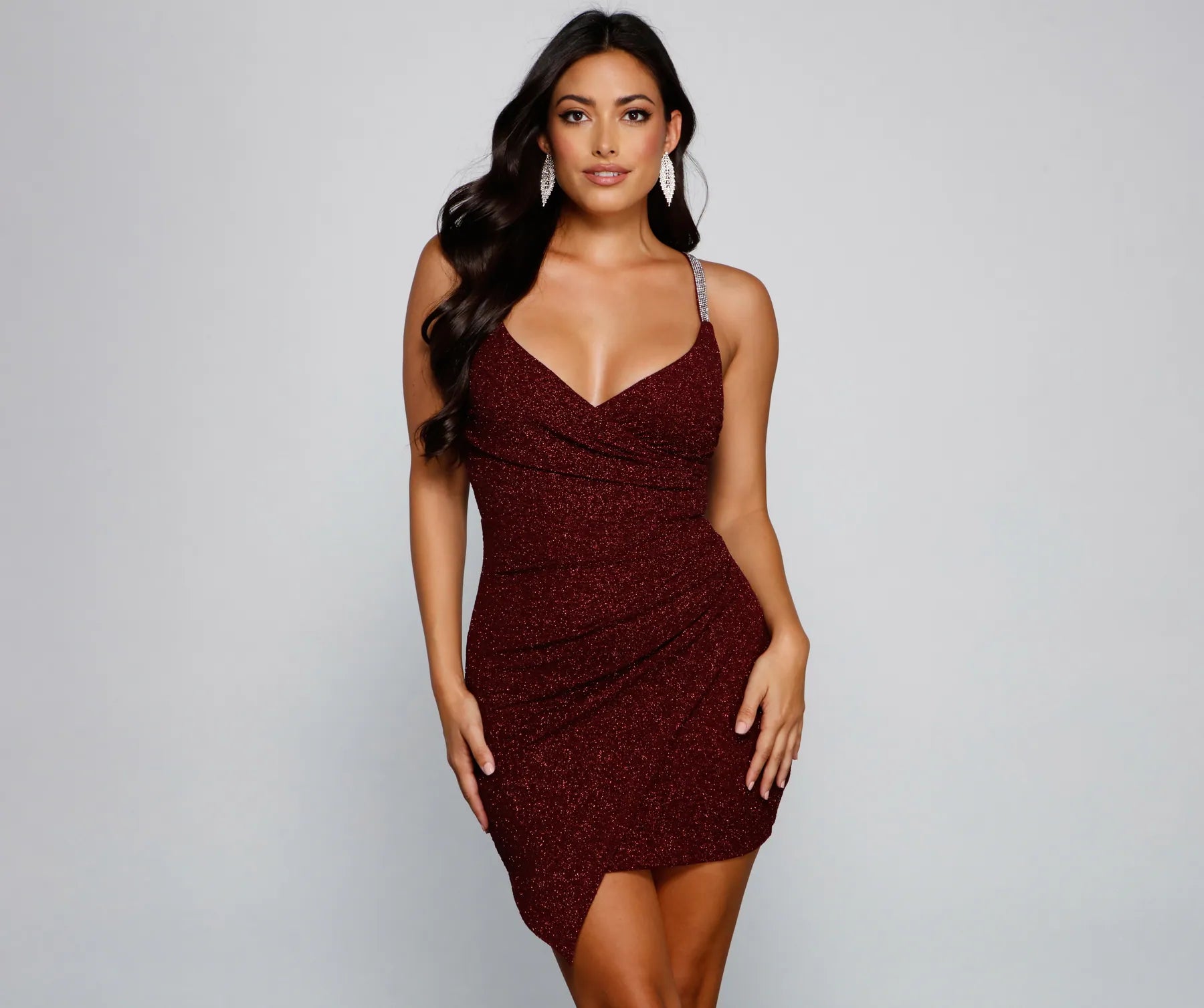 Dazzle And Glow Glitter And Rhinestone Mini Dress