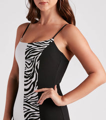 Playful In Crepe Color Block Dress