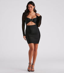 Secret Admirer Rhinestone Heart Mini Dress