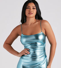 Bring That Glow Metallic Mini Dress