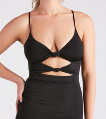 Cut To The Chase V-Neck Knotted Mini Dress