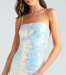 Dance Tonight Iridescent Sequin Mini Dress