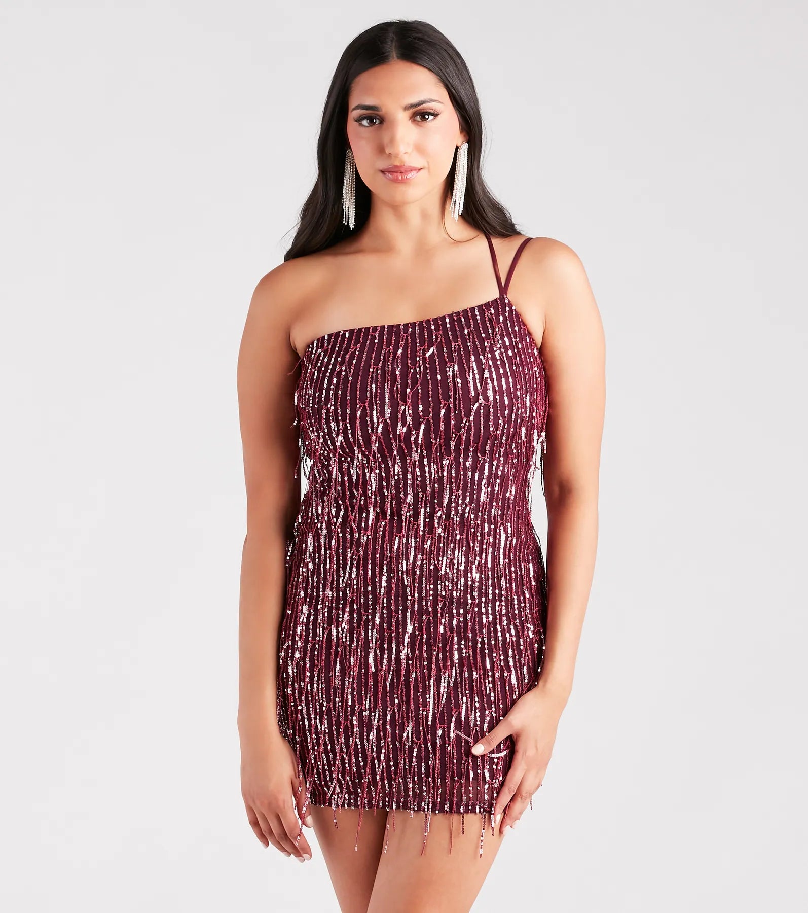 Shake It Up Sequin Fringe Mini Dress