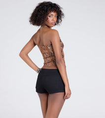 Wildly Charming Snake Print Crop Top