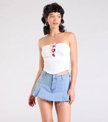 Lookin' Cute Bow-Trim Cutout Top