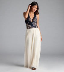 Vacay Beauty Tropical Print Halter Top