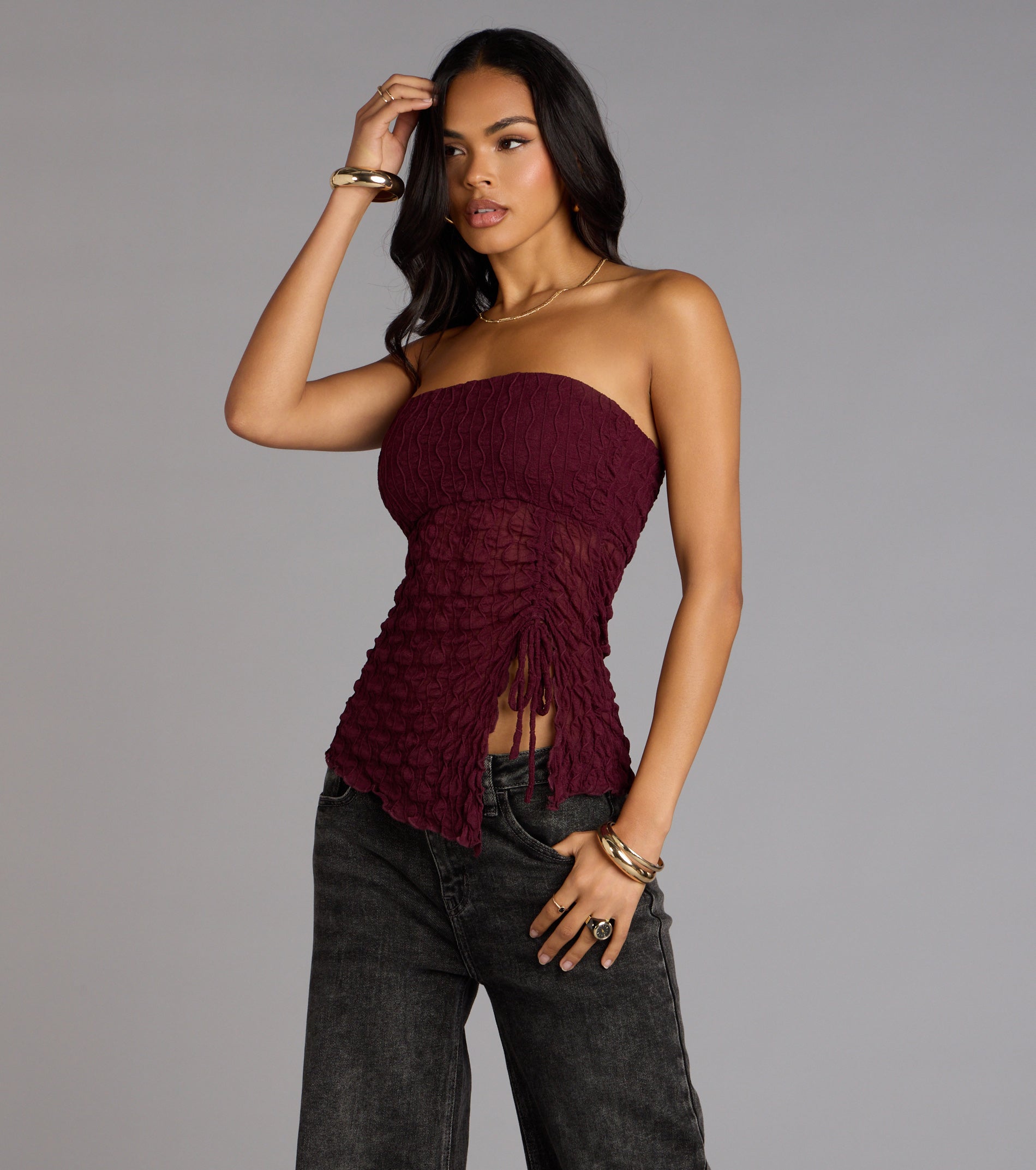 Trendy Era Sheer Mesh Tube Top