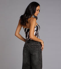 Wildly Flirty Zebra Print Tube Top
