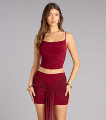 Silky Move Cowl Neck Crop Top