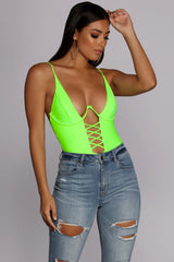 Live Underwire Lace-Up Bodysuit