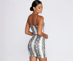 Square Neck Snake Print Tank