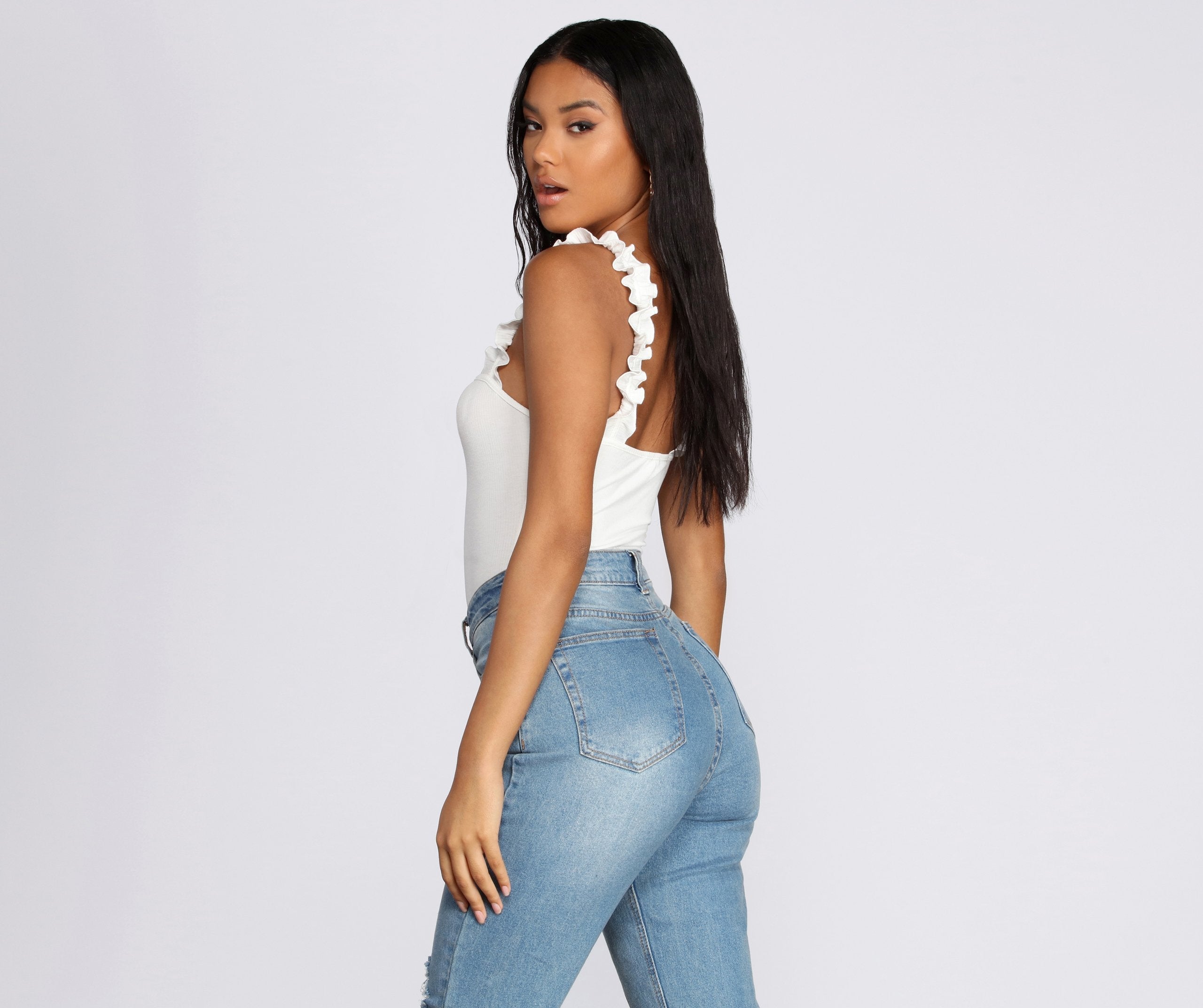 Ruffle Knit Up Bodysuit