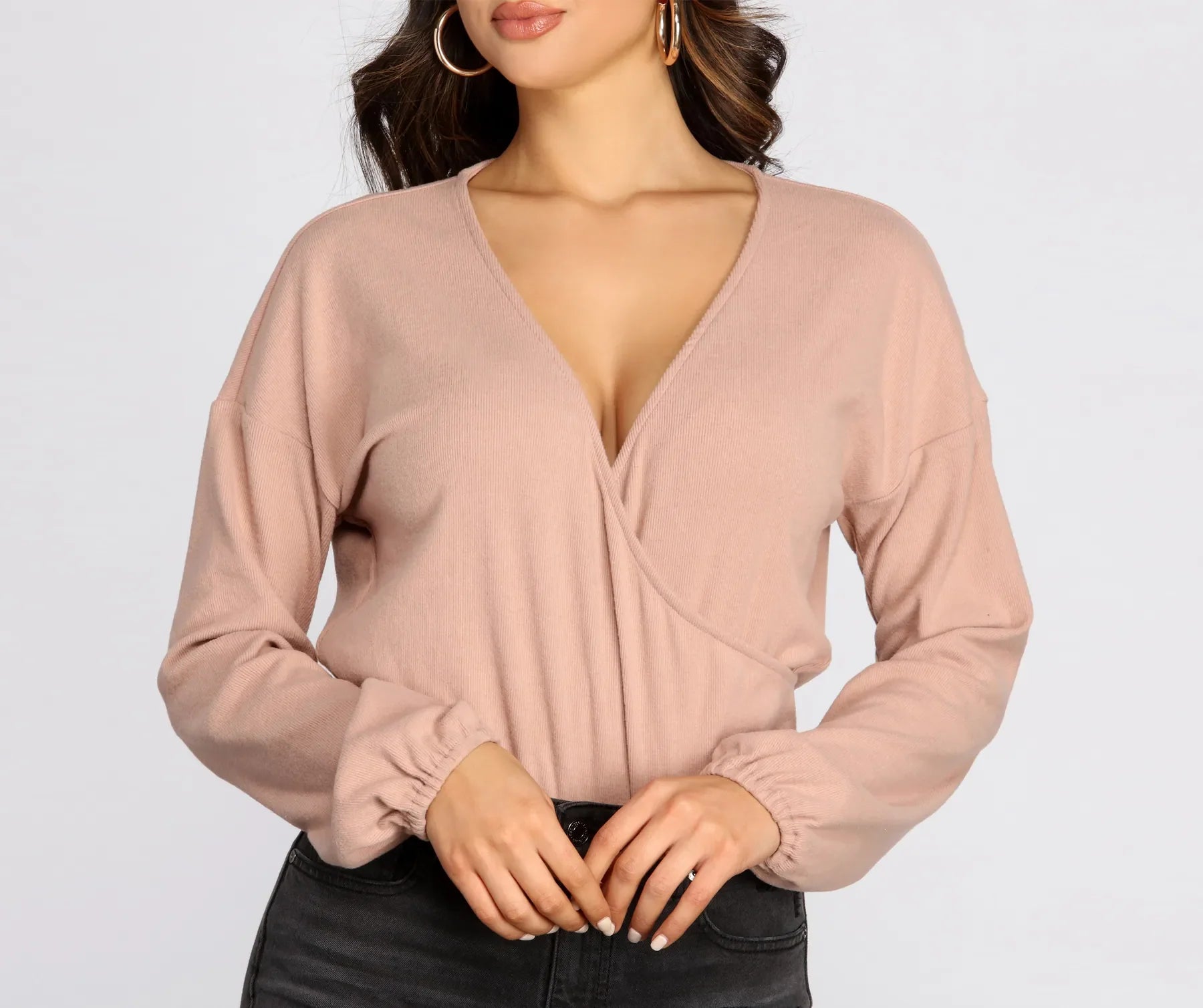 Loving Knit Wrap Front Bodysuit