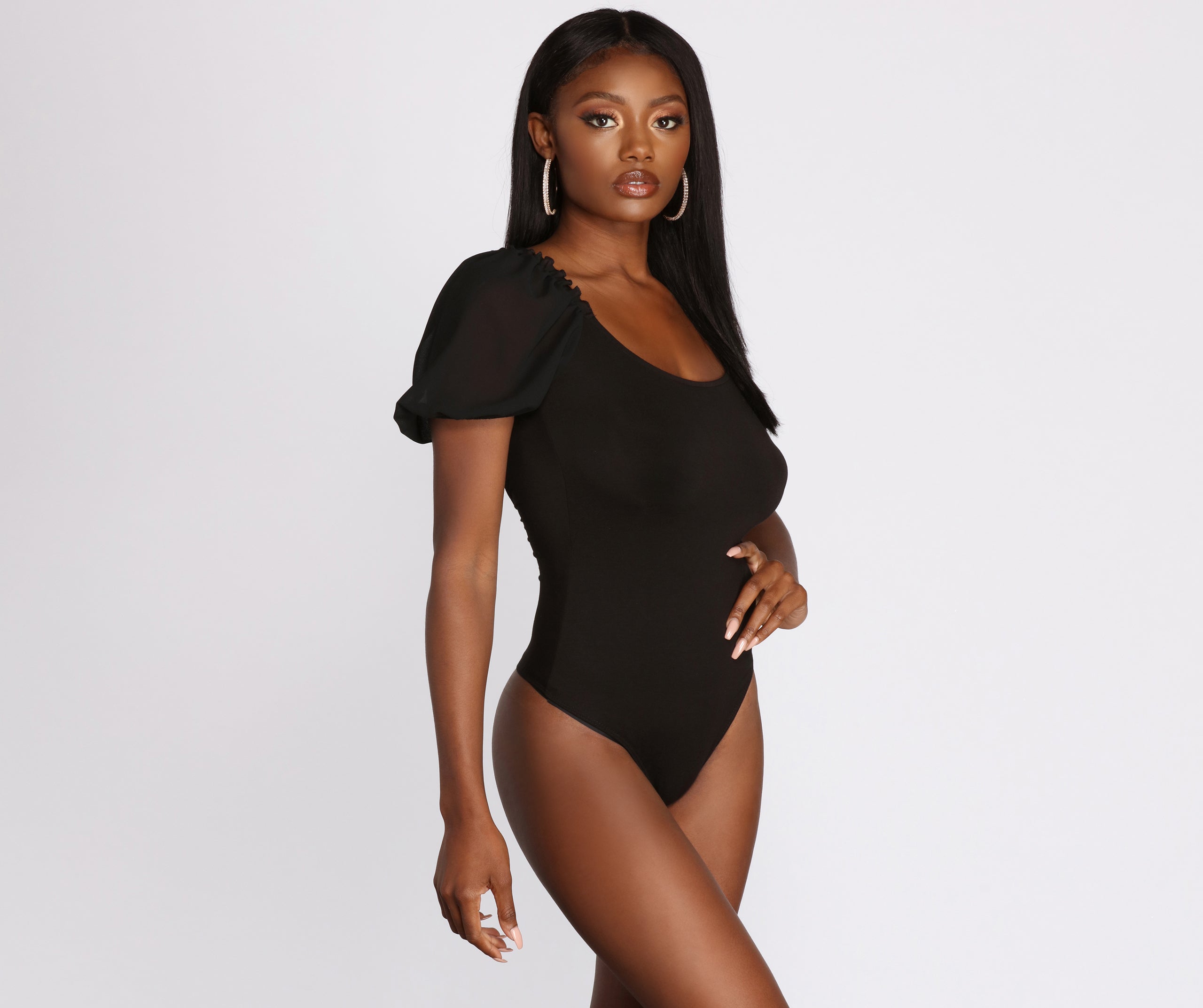 From Sheer On Out Scoop Back Bodysuit