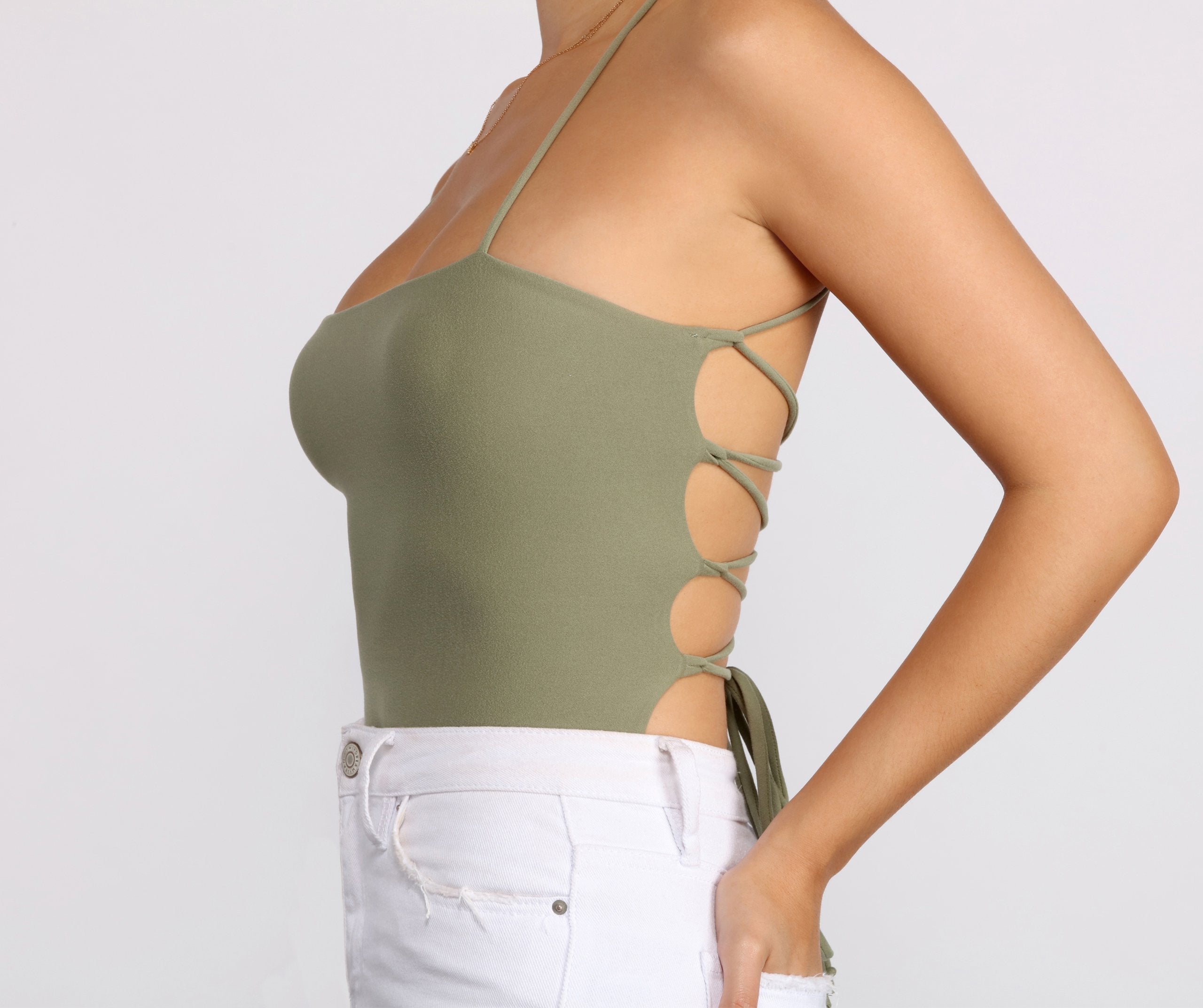 Looking Good Lace Up Bodysuit