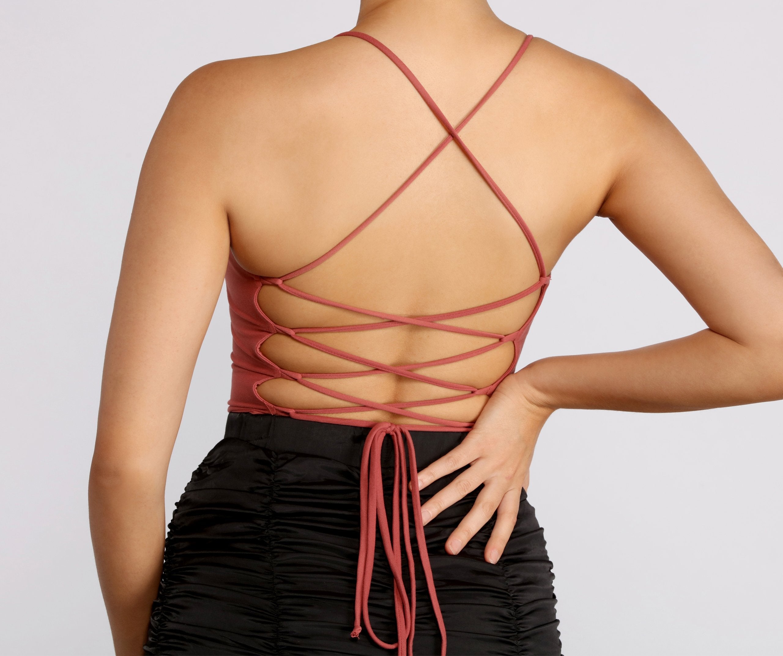 Looking Good Lace Up Bodysuit