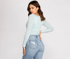 Feelin' Knit Long Sleeve Bodysuit