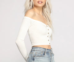 Off The Shoulder Ribbed Top