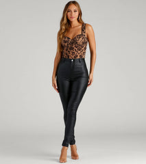 Floral Stunner Flocked Bustier Bodysuit