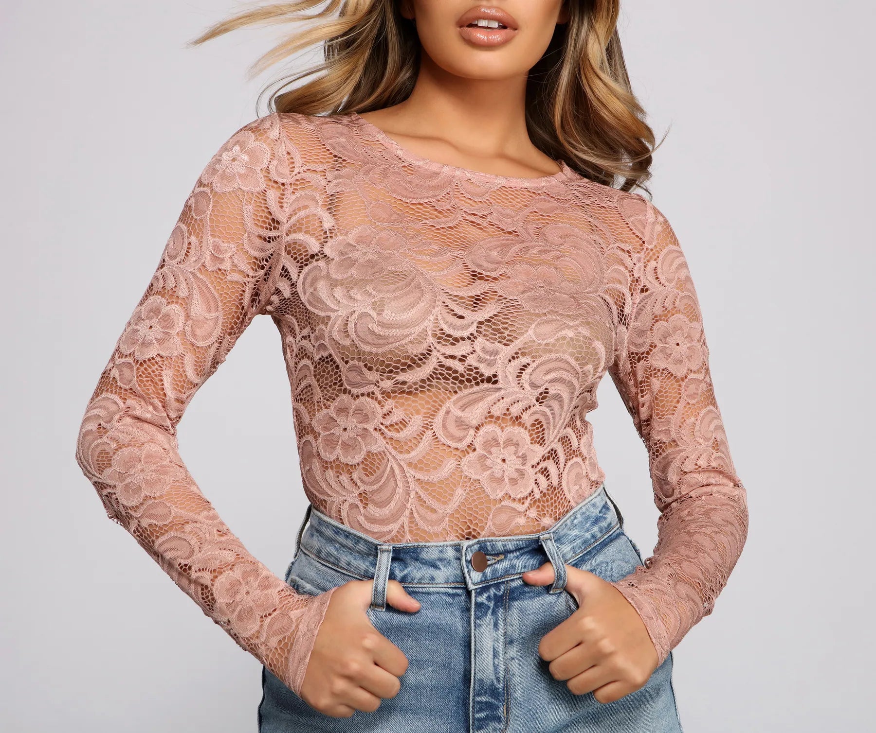 Stylishly Sheer Lace Bodysuit