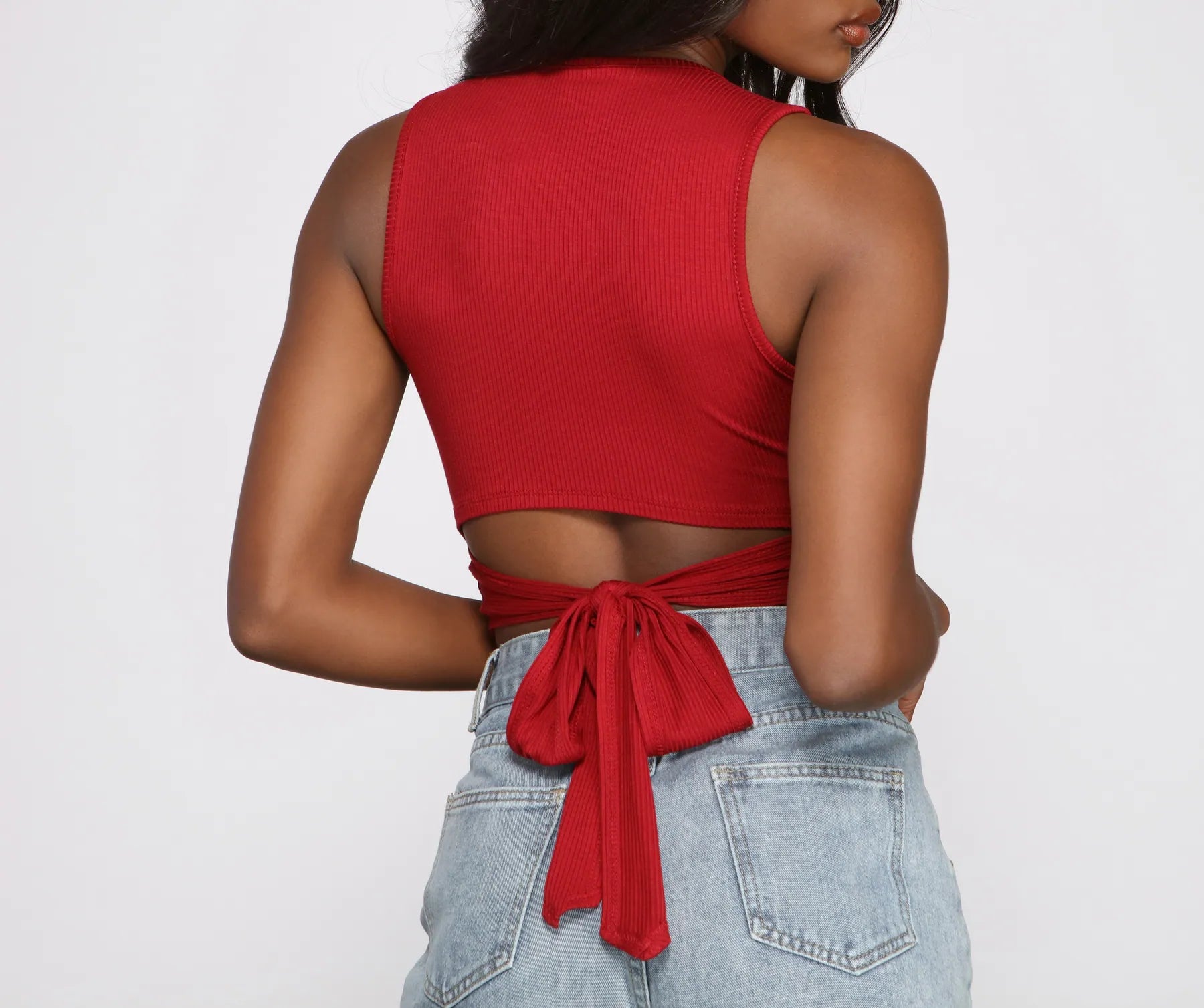 Casual Cutie Ribbed Knit Crop Top