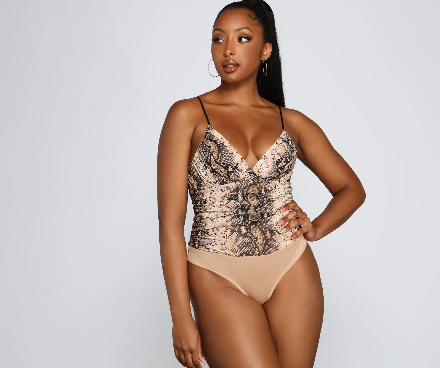 Sultry And Sassy Snake Print Bodysuit