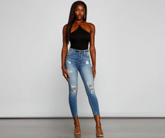 Trendy Strappy Back Halter Bodysuit