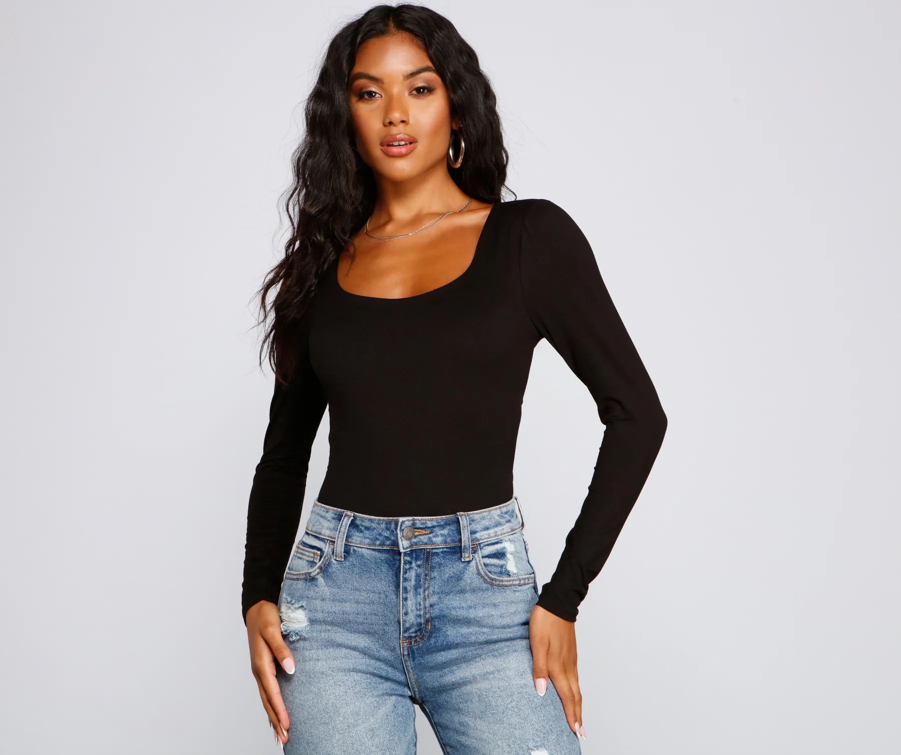 Falling For Basics Open Back Bodysuit
