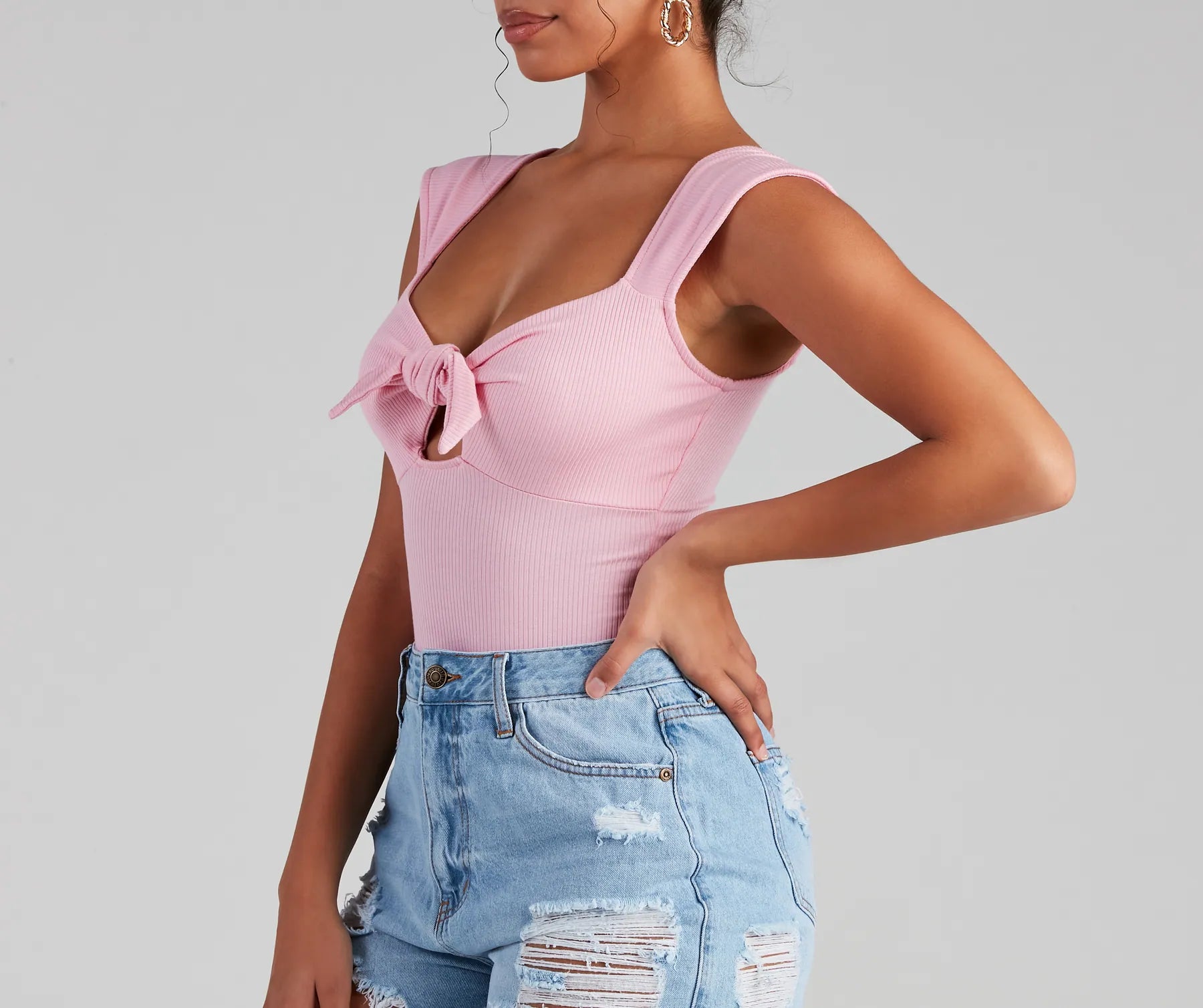 Sweet Vibes Tie-Front Bodysuit