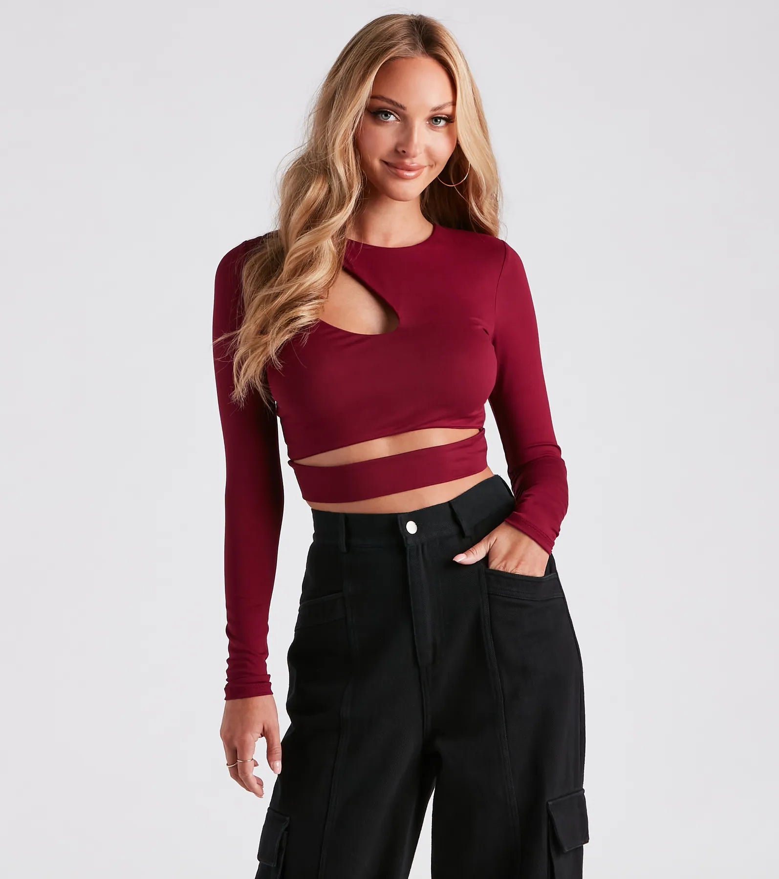 Keeping Knit Bold Cutout Crop Top