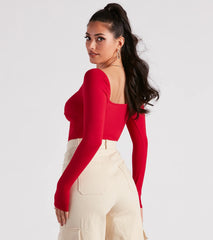 Wild Card Knit Cutout Crop Top
