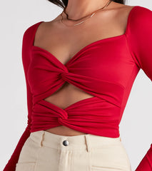 Wild Card Knit Cutout Crop Top