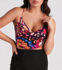 Butterfly Babe Printed Crop Top