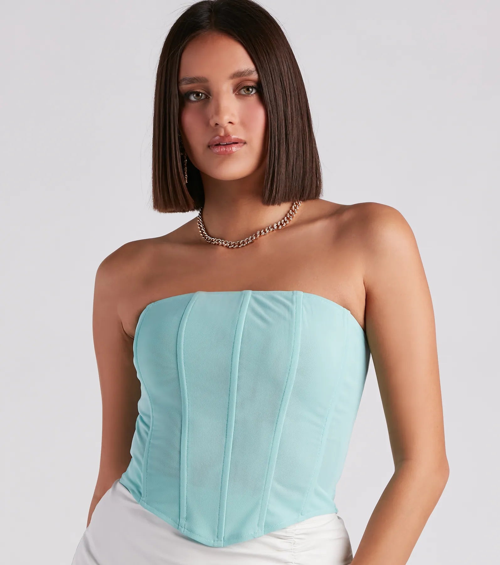 Hot Stuff Strapless Mesh Bustier