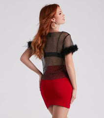 Light Up The Night Rhinestone Fishnet Top