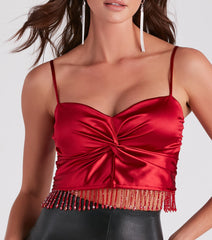 Dance With Me Beaded Fringe Crop Top