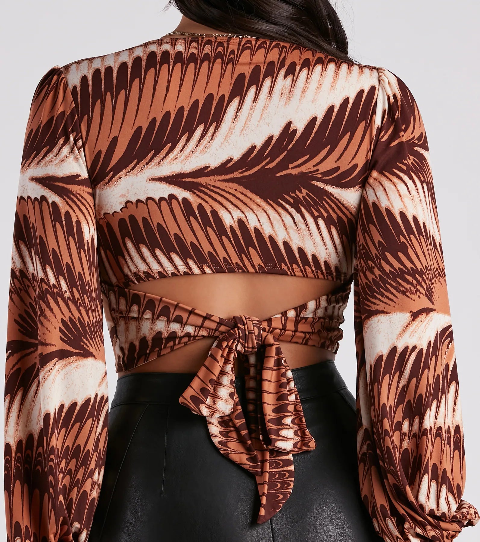 Desert Dreamer Swirl Print Crop Top