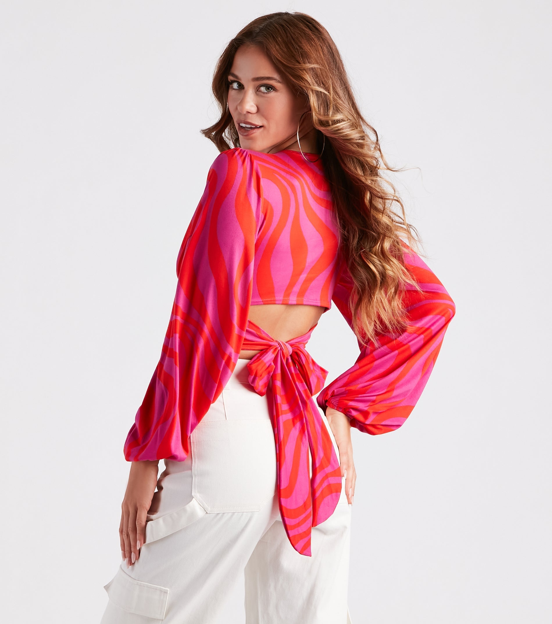 Vacay Vibes Swirl Print Crop Top