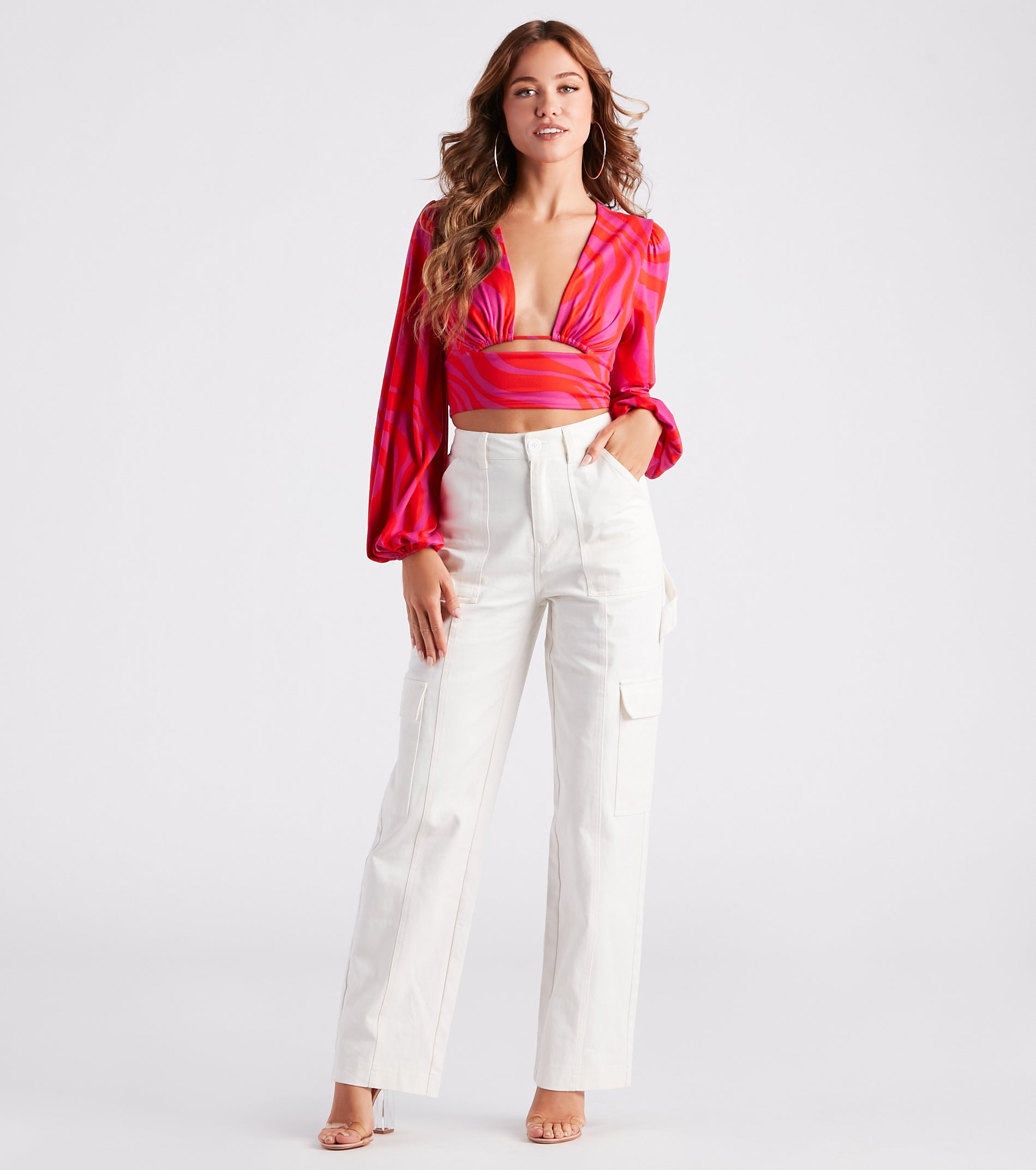 Vacay Vibes Swirl Print Crop Top