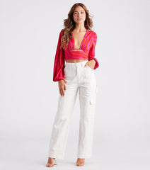 Vacay Vibes Swirl Print Crop Top