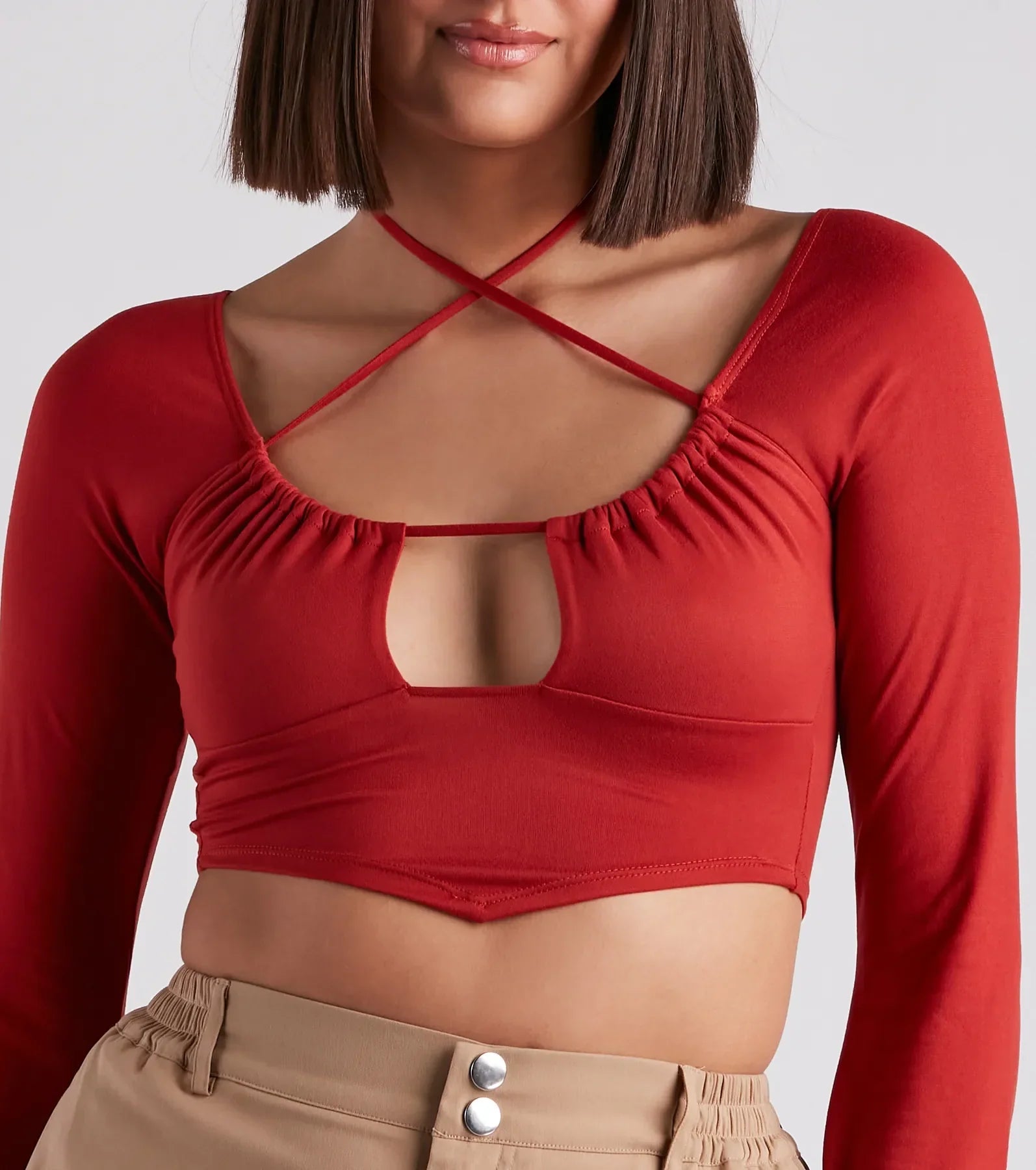 Effortlessly Sultry Bell Sleeve Crop Top