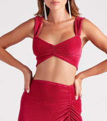 Always Impressed Satin Pleated Crop Top