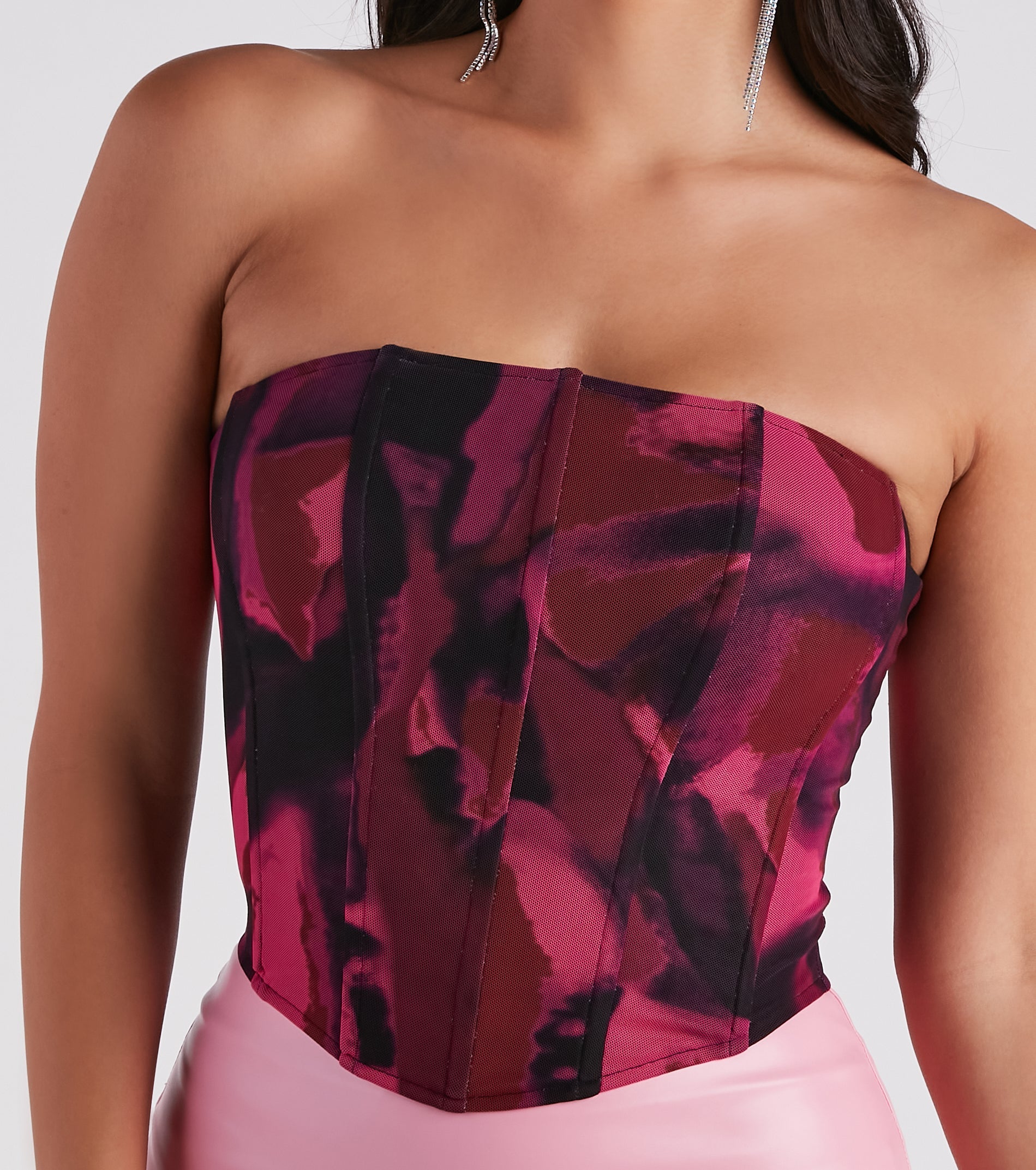 Art Display Strapless Bustier