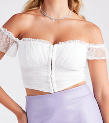 Polka Dot Cutie Mesh Crop Bustier