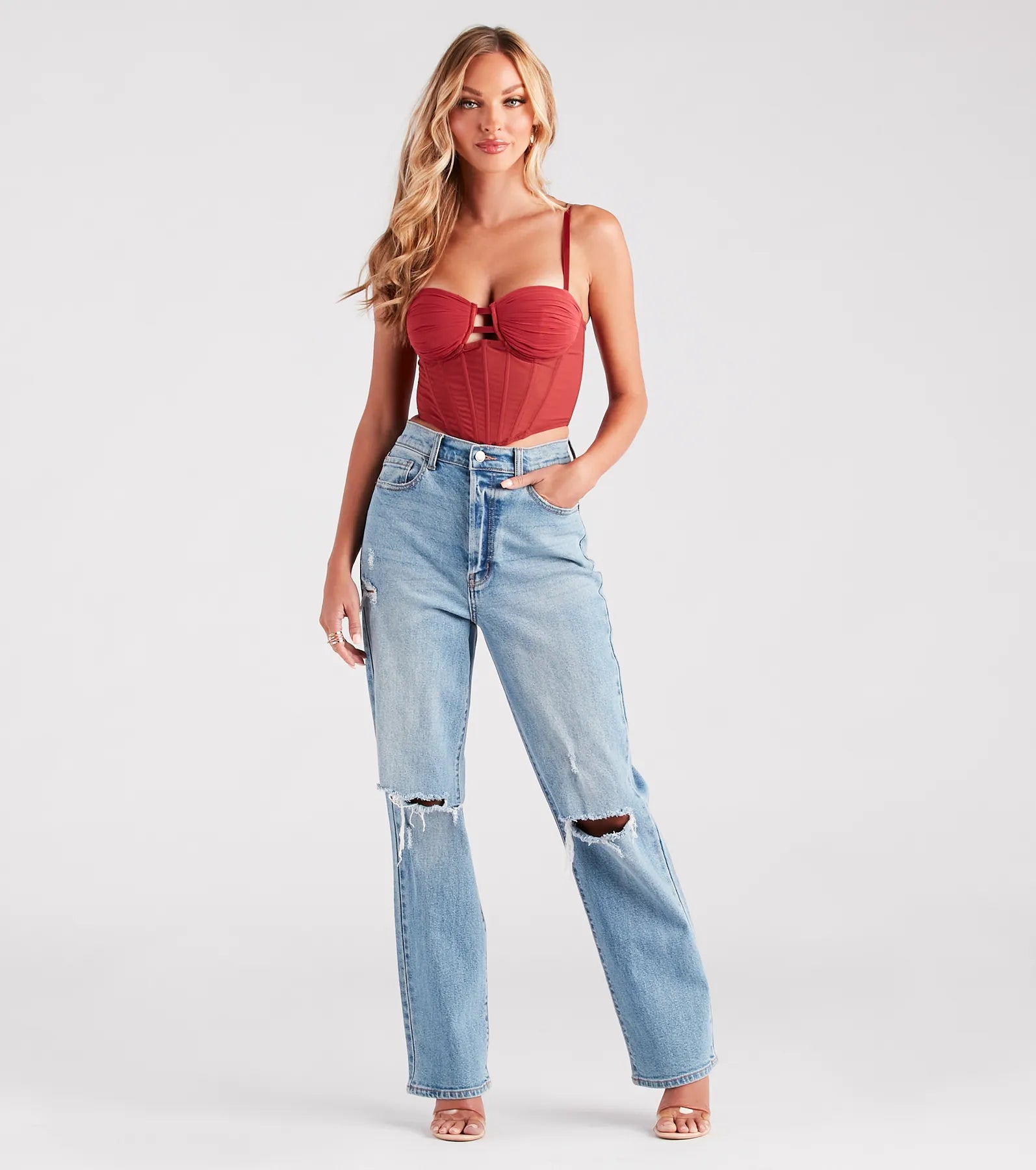 Sweet Affection Ruched Crop Bustier