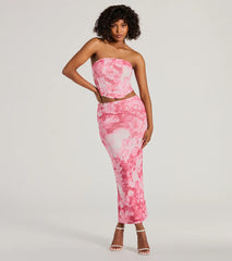 Floral Sensation Strapless Crop Bustier