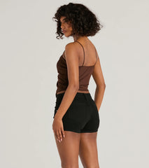 Sweet Fling Lace-Up Mesh Crop Top