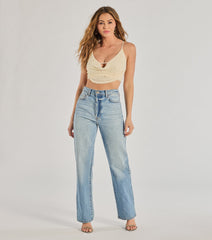 Glam Goals Faux Pearl Crop Top